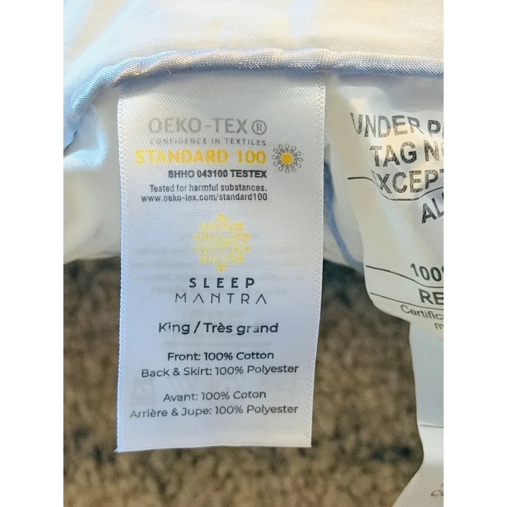 Sleep Mantra King Cotton Mattress Topper Cooling Quilted Down Alternative White